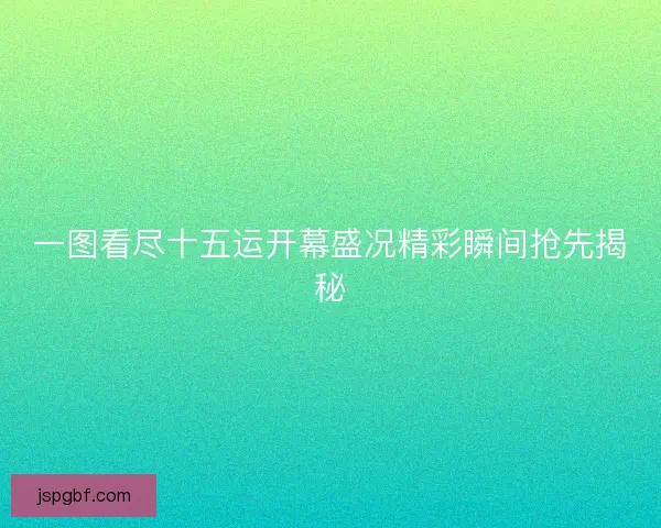 一图看尽十五运开幕盛况精彩瞬间抢先揭秘