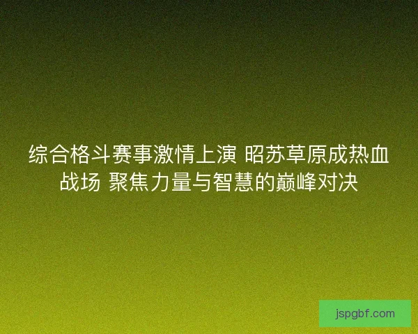 综合格斗赛事激情上演 昭苏草原成热血战场 聚焦力量与智慧的巅峰对决